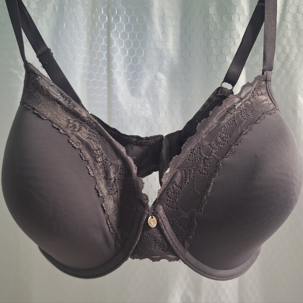 Natori Bra Hidden Glamour Contour Underwire Gunmetal Gray 736044. 36DD